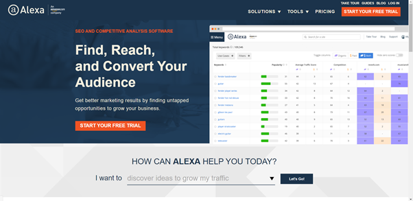 Alexa Review: home page screenshot