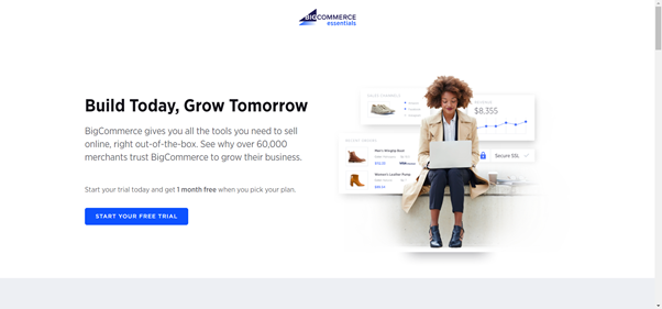 BigCommerce Review: homepage